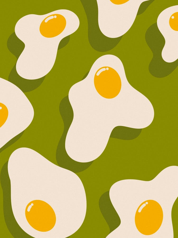 Fried Eggs Kitchen/Dining Room Green