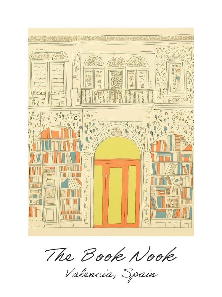 Valencia, Spain The Book Nook Pastel Colours 1 Poster