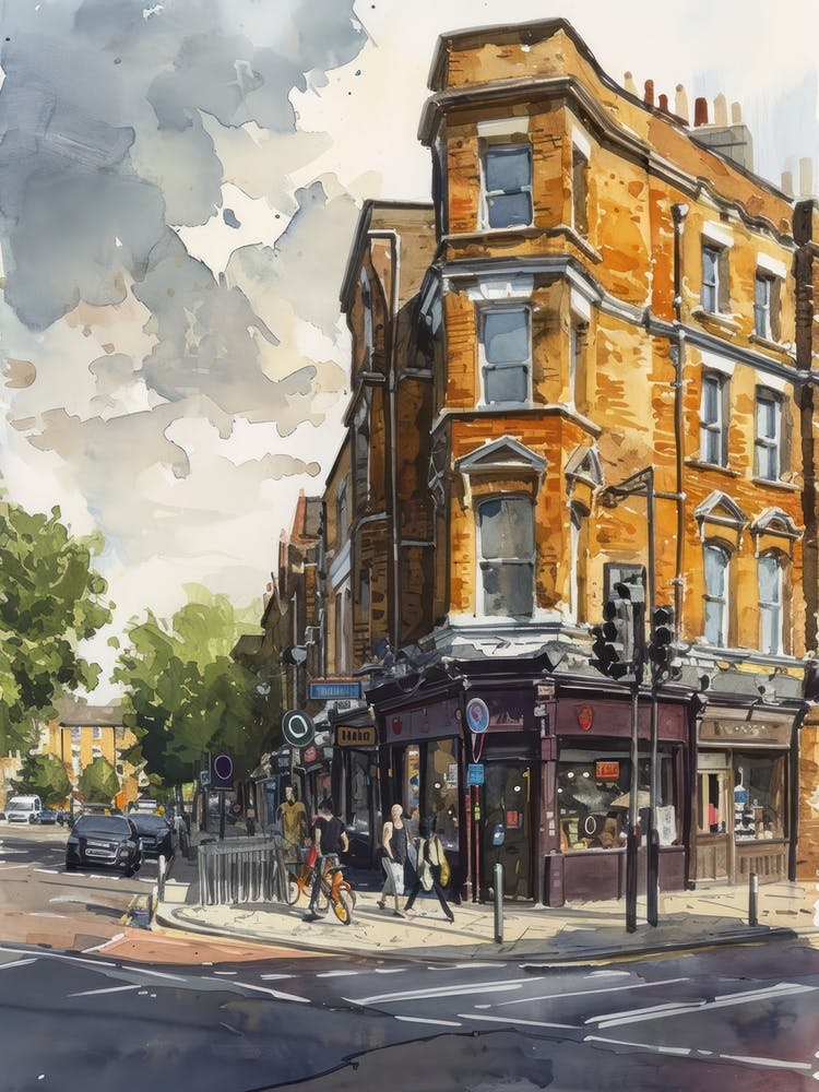Lewisham London Borough   Street Watercolour 3