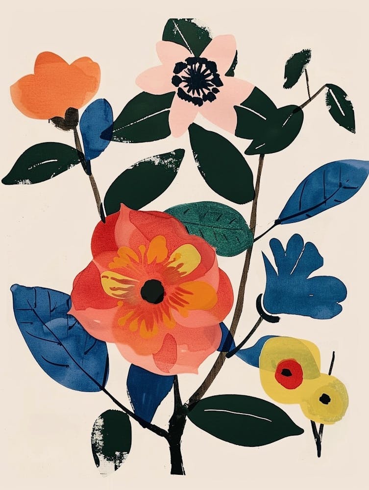 Painted Florals Camellia 1