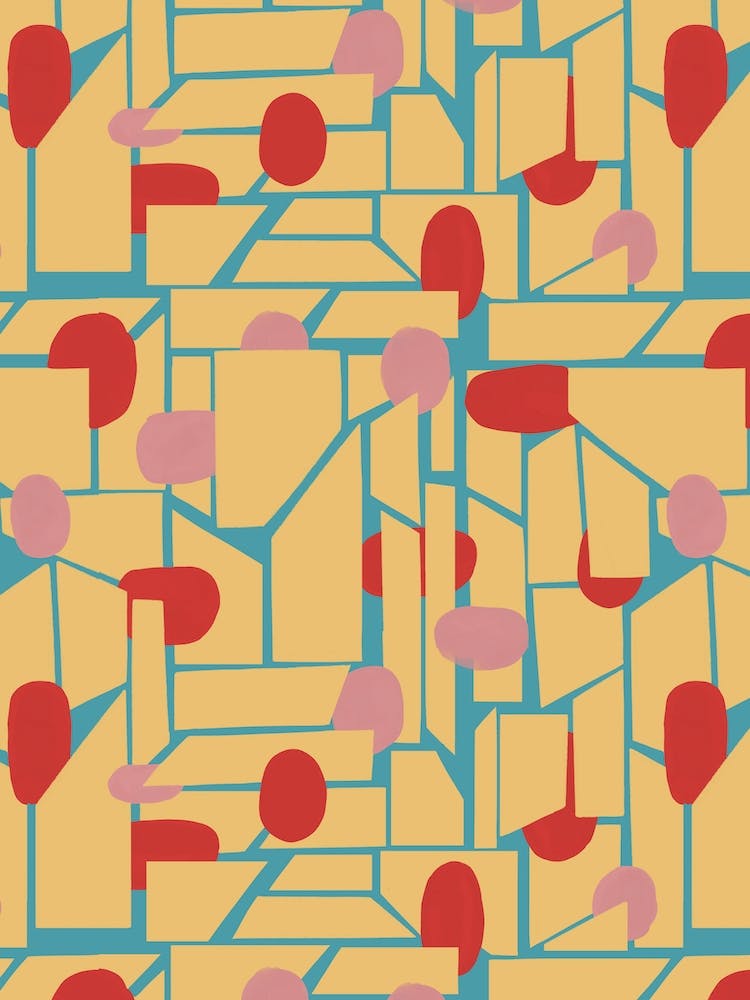 Poppy Abstract Geometric In Yellow