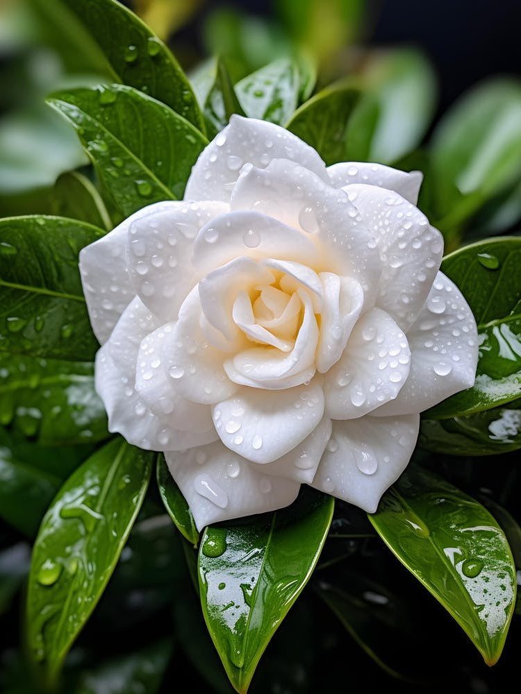 White Gardenia Flower In The Rain
