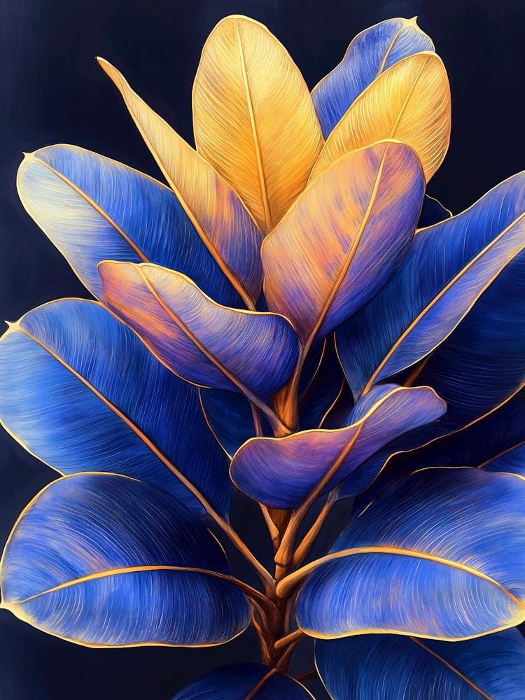 Blue And Gold Leaf Nature