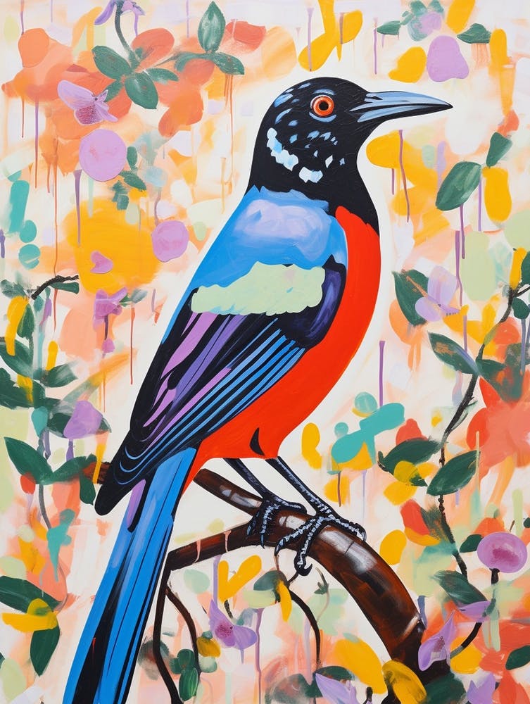 Colourful Bird Painting Magpie 3