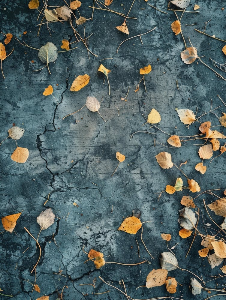 Autumn Leaves On Concrete