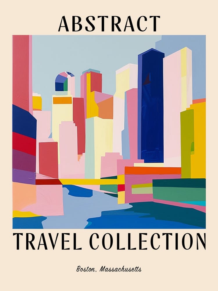 Abstract Travel Collection Poster Boston Massachusetts 2