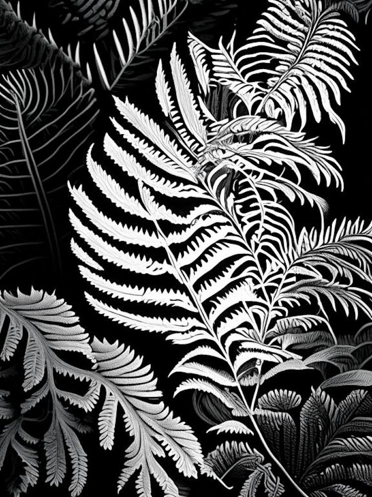 Fan Fern Linocut