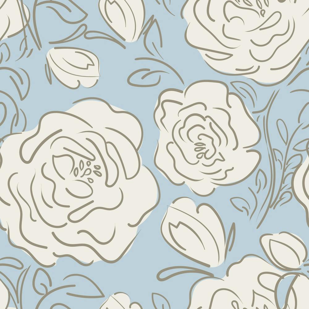 Roses On A Blue Background