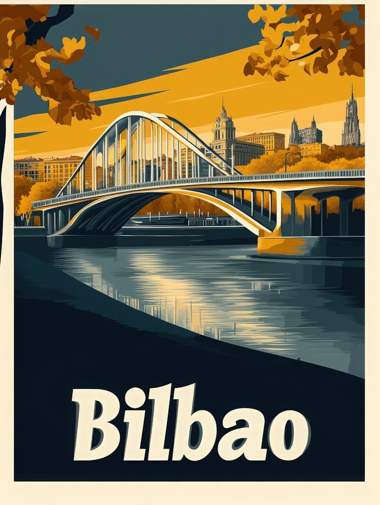 Aihrgdesign A Retro Travel Poster For Bilbao Featuring The Ma A59b006b 3c7b 4760 9844 185f47739268 1