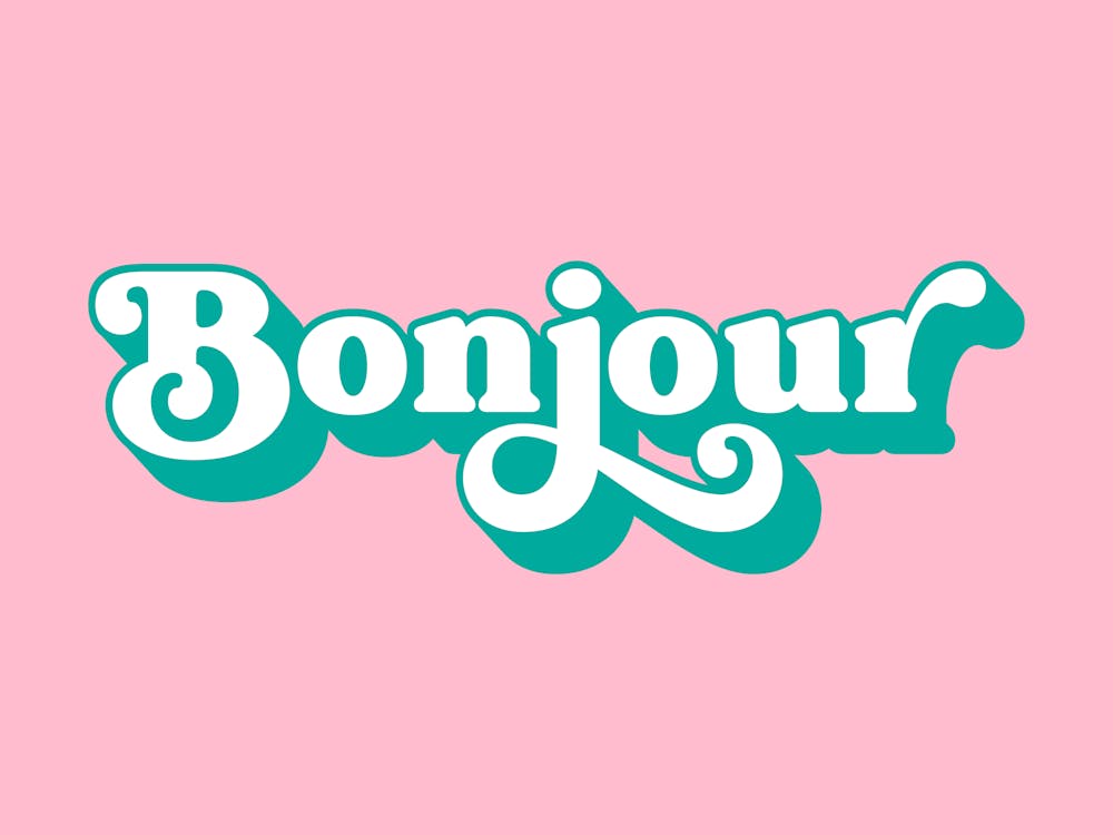 Bonjour (Pink and Green tone)