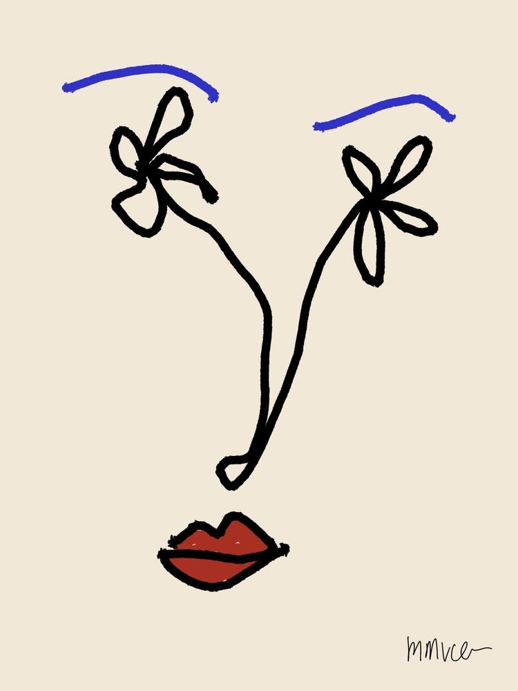 Gesicht mit Blumen