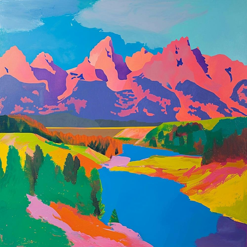 Colourful Abstract Grand Teton National Park Usa 6
