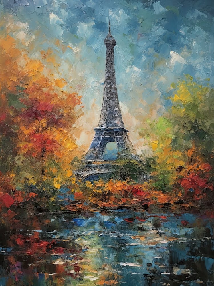 Eiffel Tower Paris France Monet Style 36