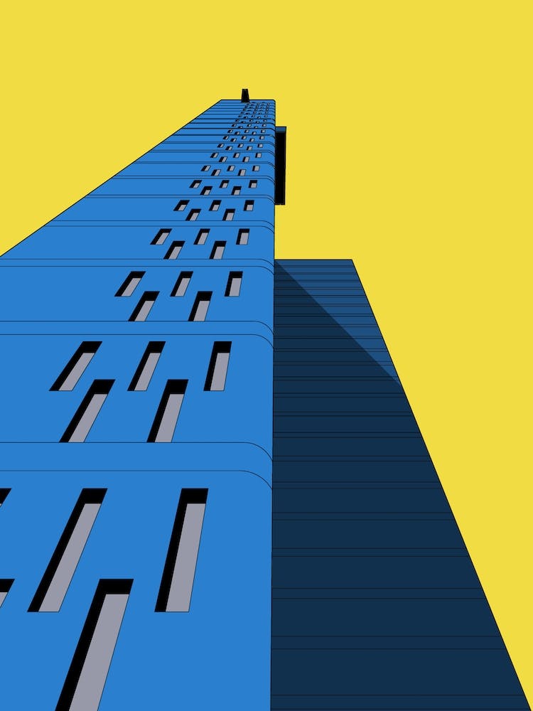 Balfron Tower, Yellow and Blue