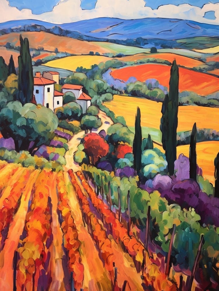 Tuscany Italy 4 Fauvist Painting