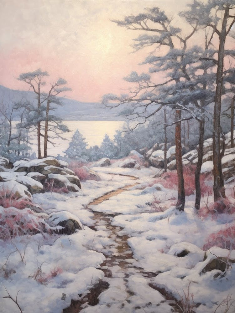 Dreamy Winter Painting Acadia National Park United States 3