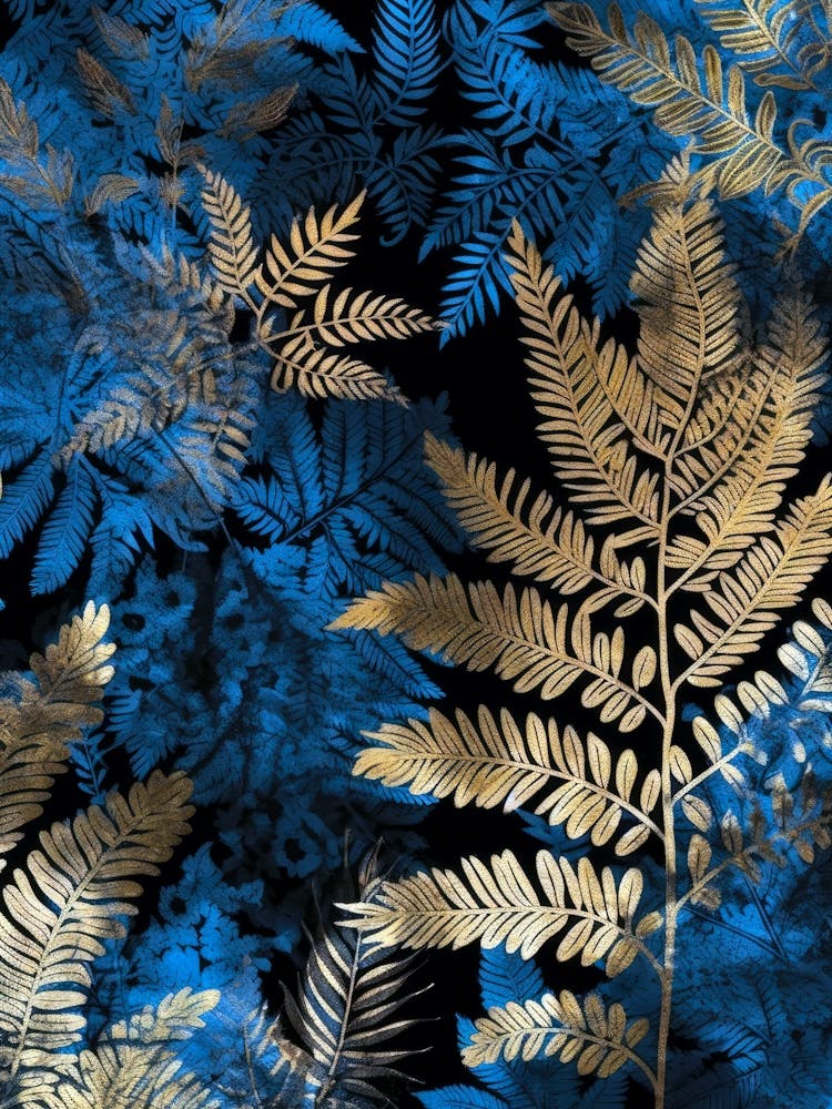 Goldfarbene Farnblätter Natur