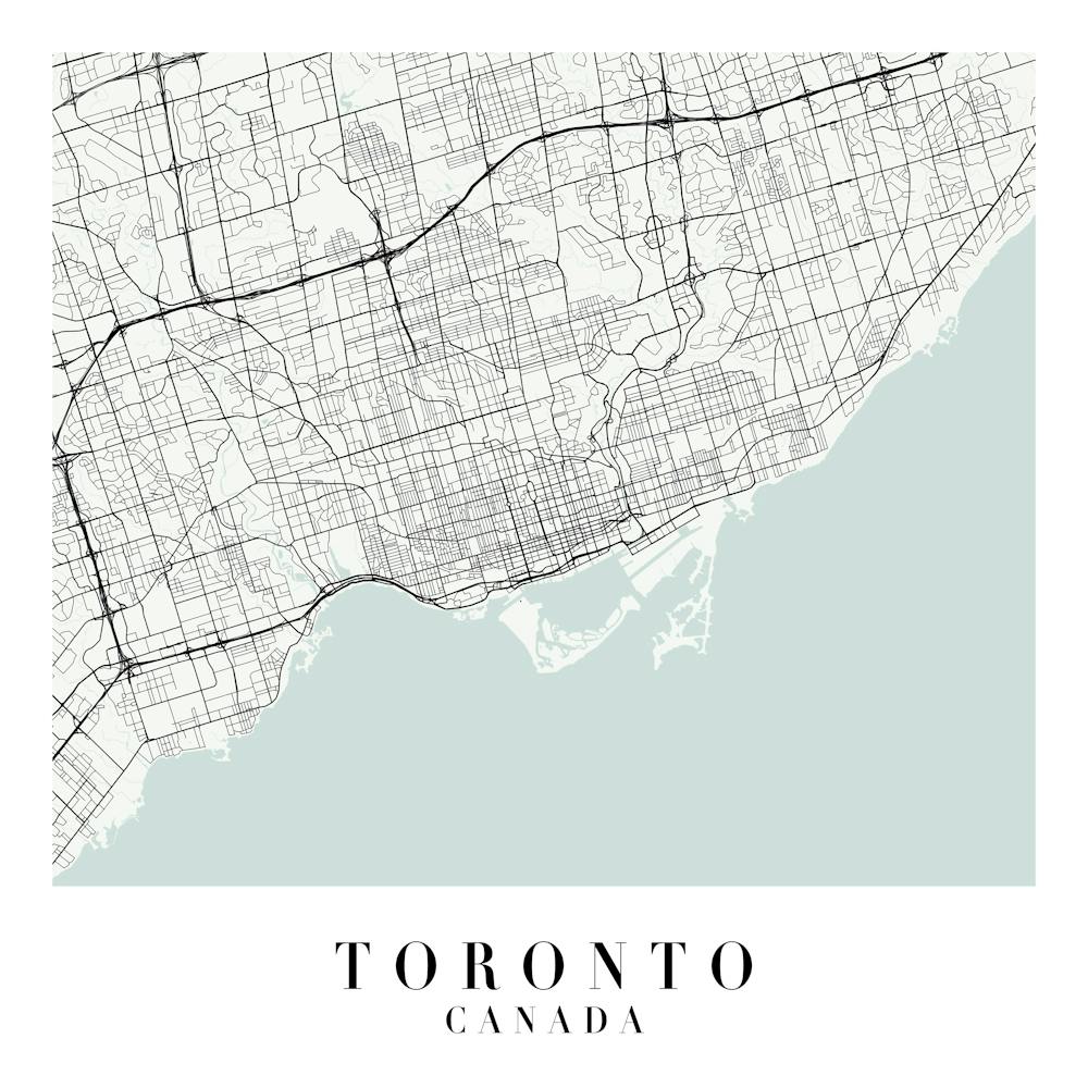 Toronto Canada Street Map Minimal Color Square