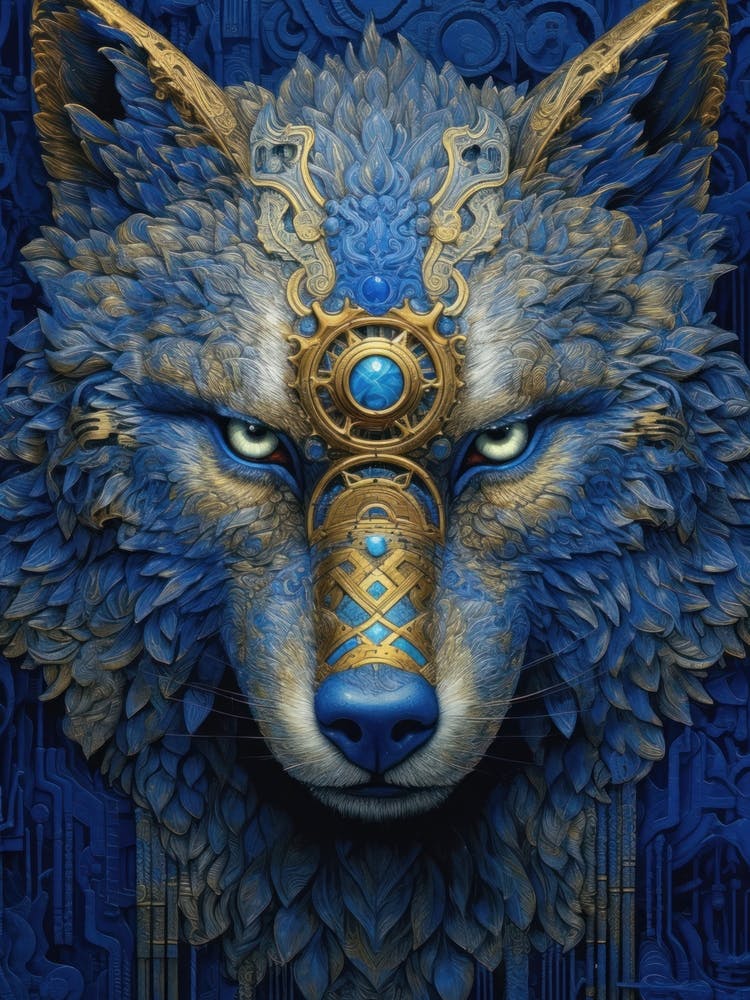 Majestic Blue Wolf