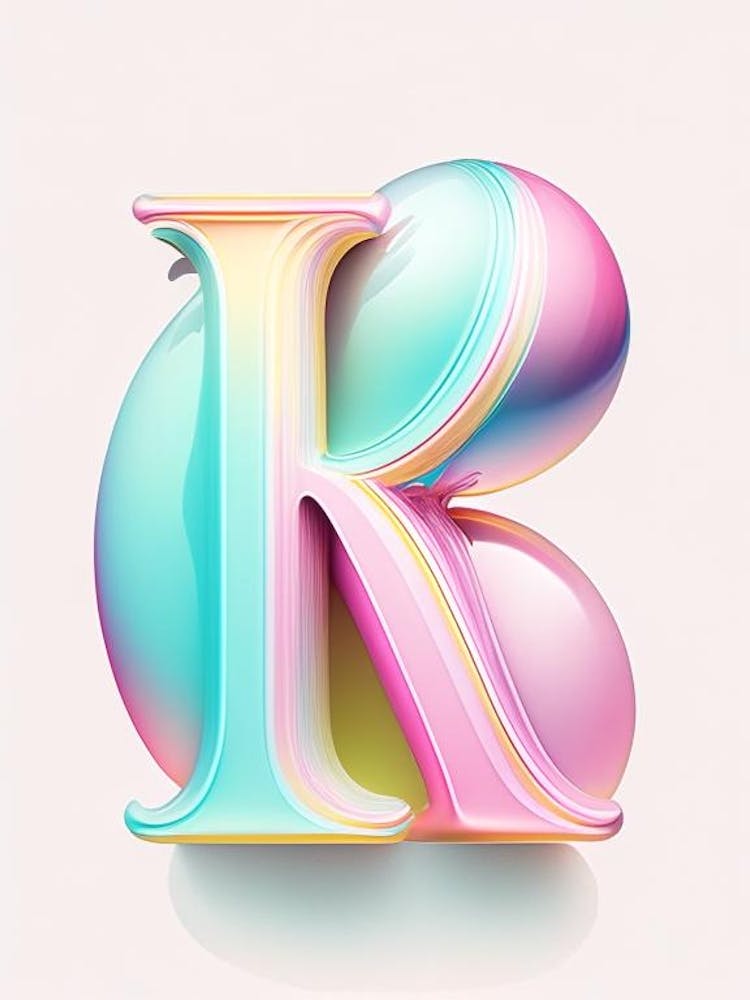 K, Alphabet Bubble Rainbow 1