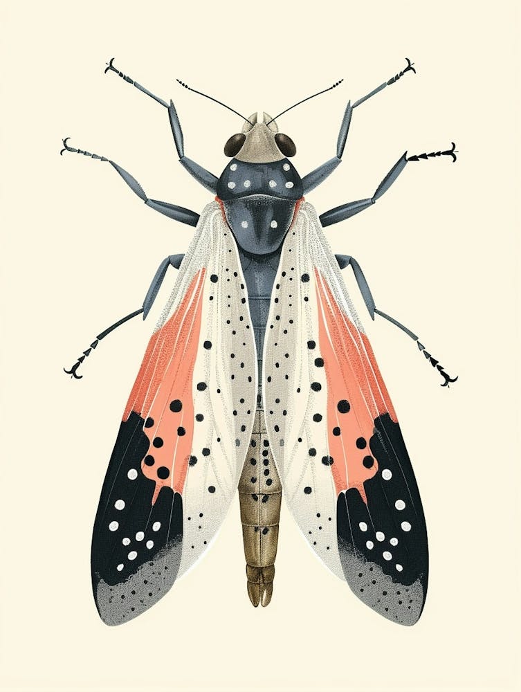 Colourful Insect Illustration Whitefly 15