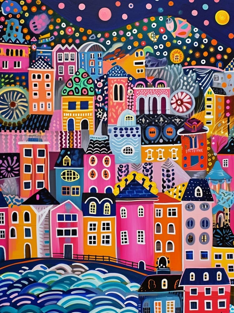 Kitsch Colourful Capetown Cityscape 1