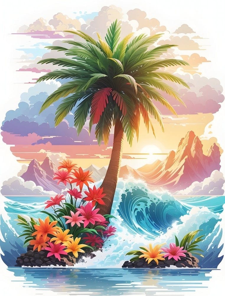 Palm Tree On The Beach