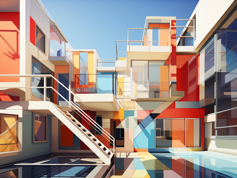 Abstract Art Architecture Colorful Painting