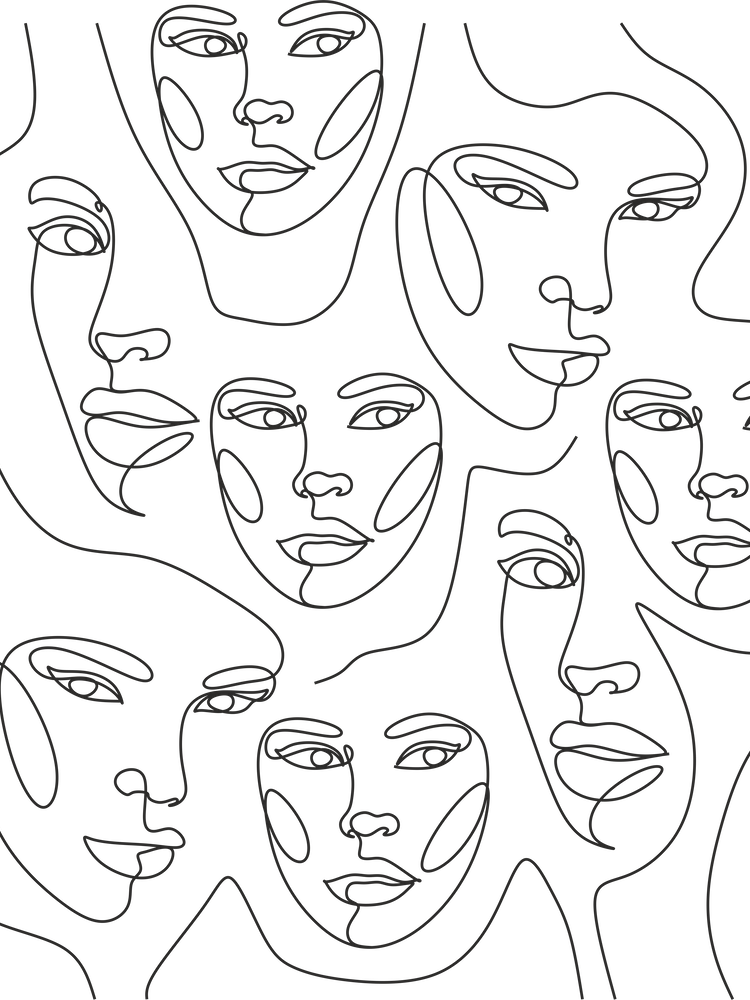 Faces Line Drawing