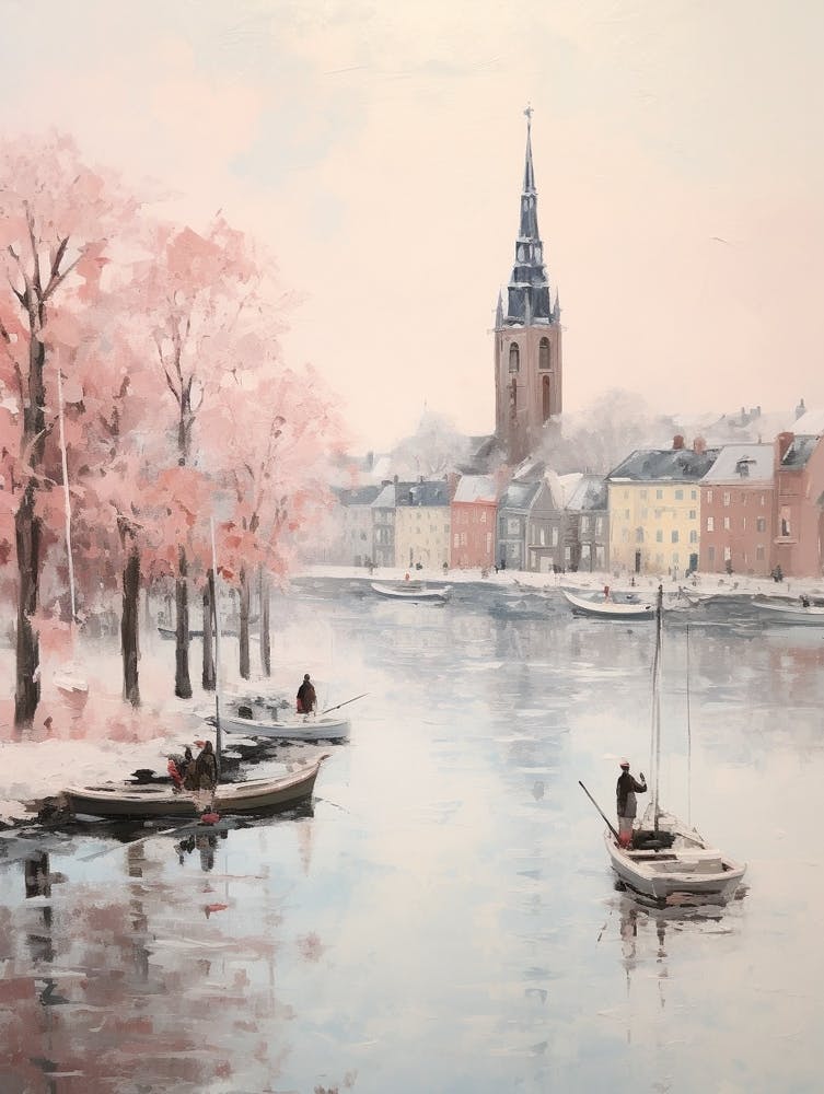 Dreamy Winter Painting Copenhagen Denmark 4
