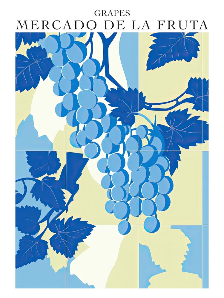 Mercado De La Fruta Grapes Illustration 2 Poster