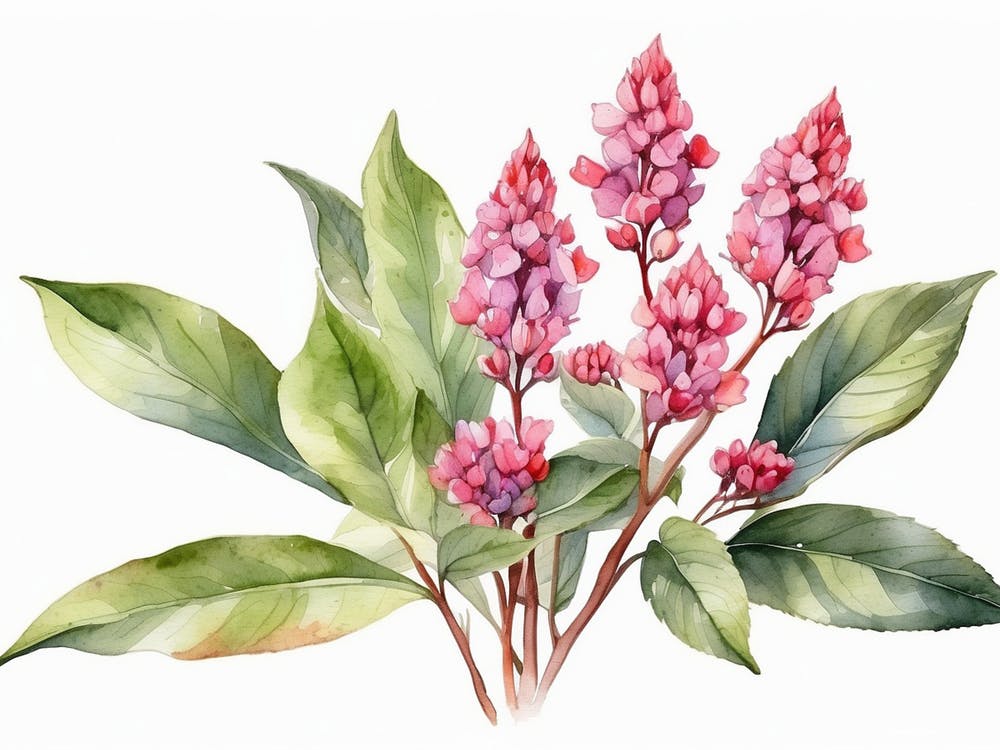 Pink Flowers Watercolor Painting