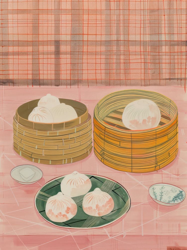 Pink Breakfast Food Dim Sum 1