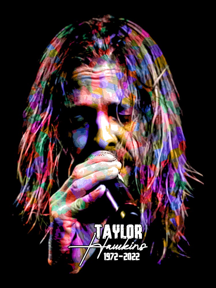 Taylor Hawkins American Rock Musician Legend in Colorful