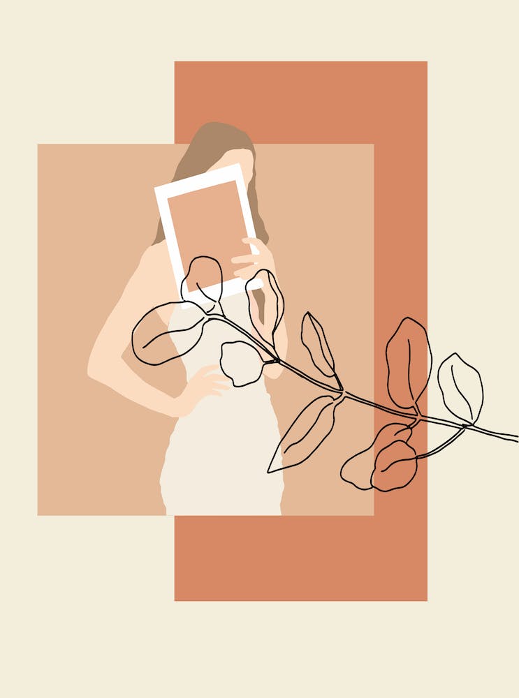 Woman Holding A Frame