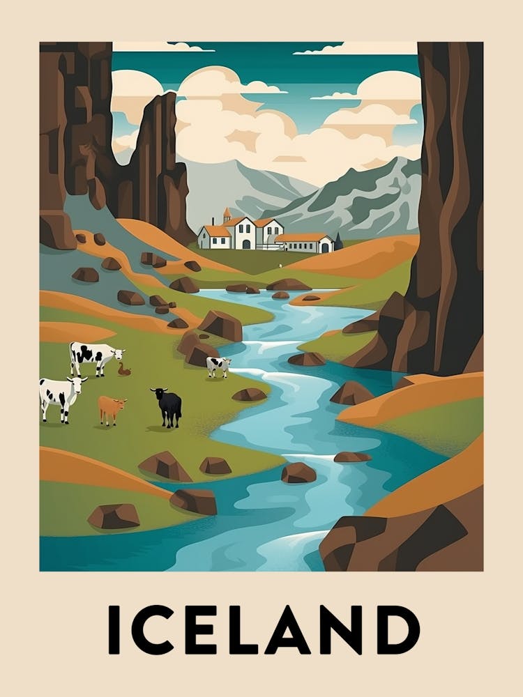 Vintage Travel Poster Iceland 6