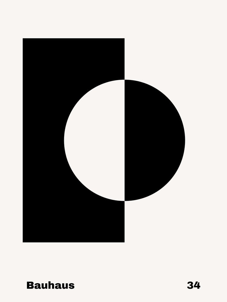Geometric Bauhaus Poster B&W 34