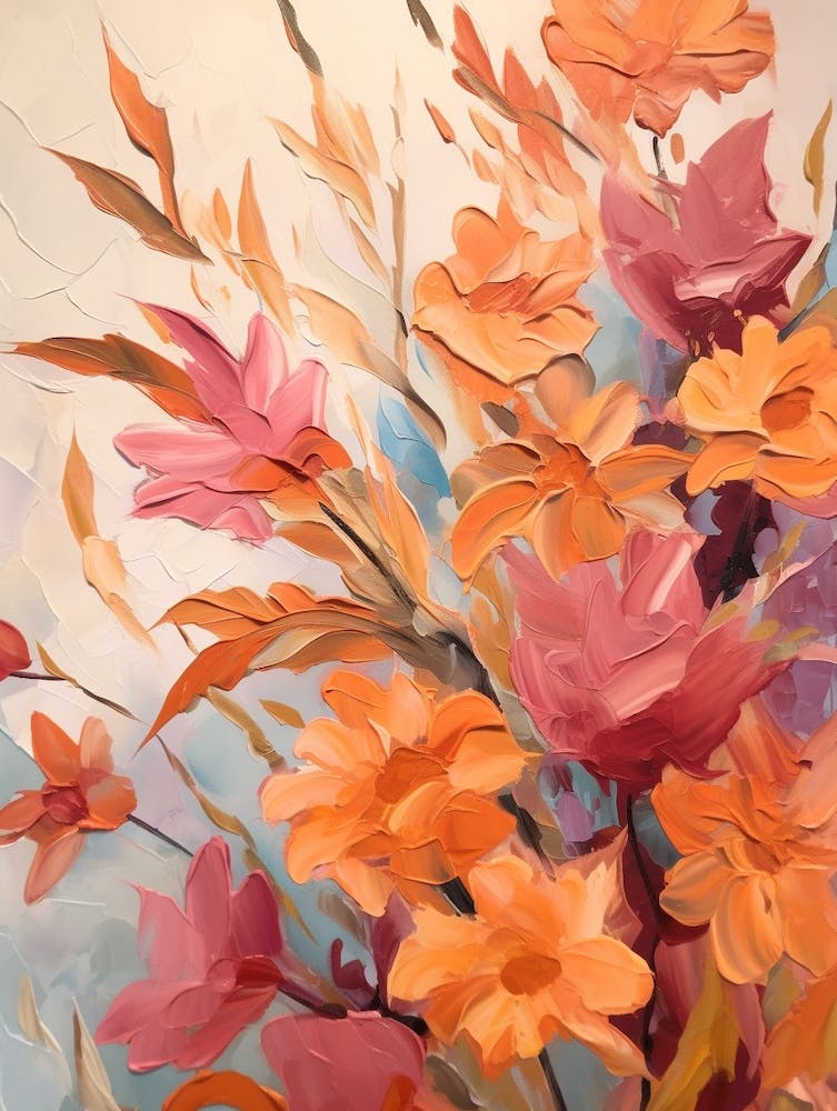 Fall Flower Painting Larkspur 4