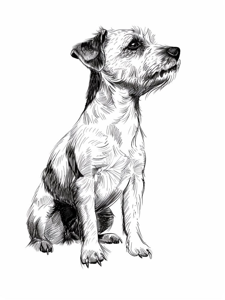 Parson Russell Terrier Dog Line Sketch  4