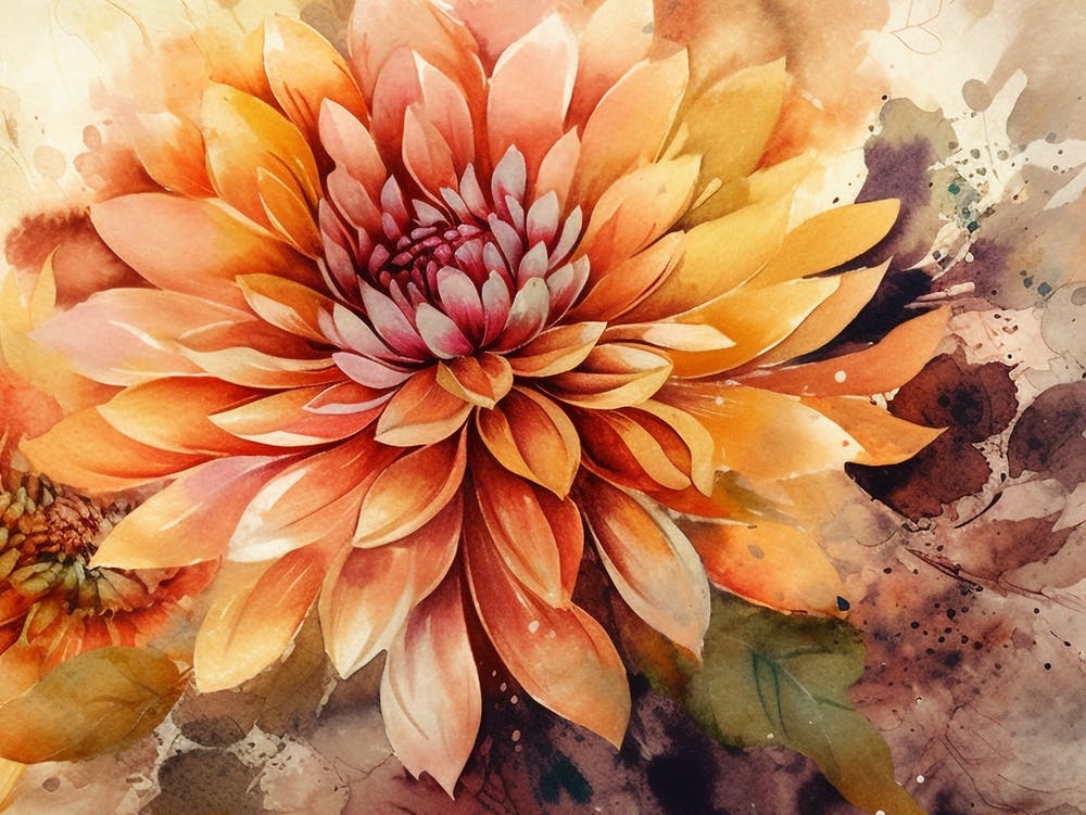 Watercolor Dahlias