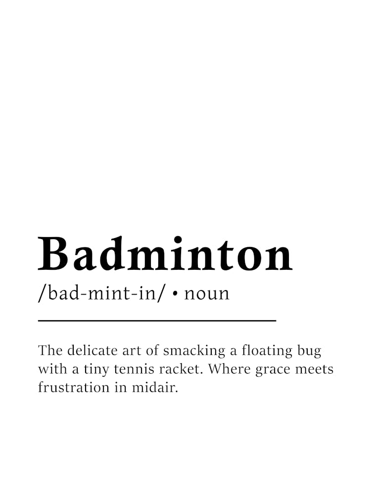 Badminton Definition Poster - Dictionary