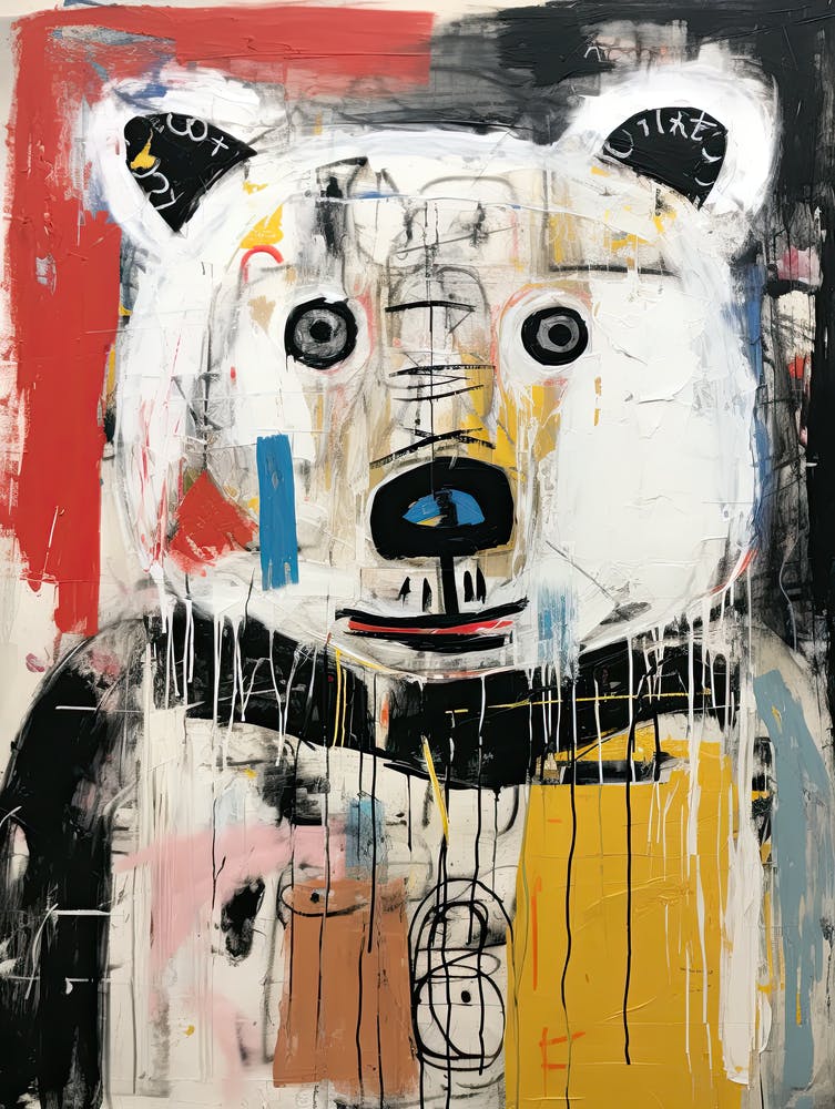 Polar Bear Basquiat style