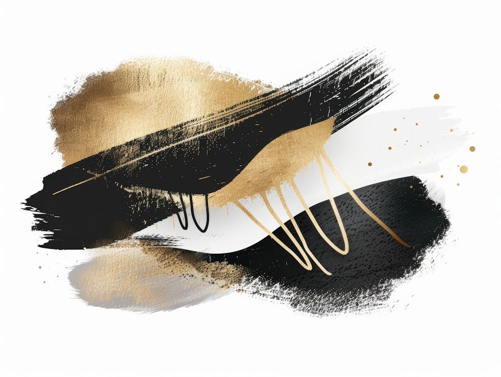 Gold And Black Abstract Painting 99
