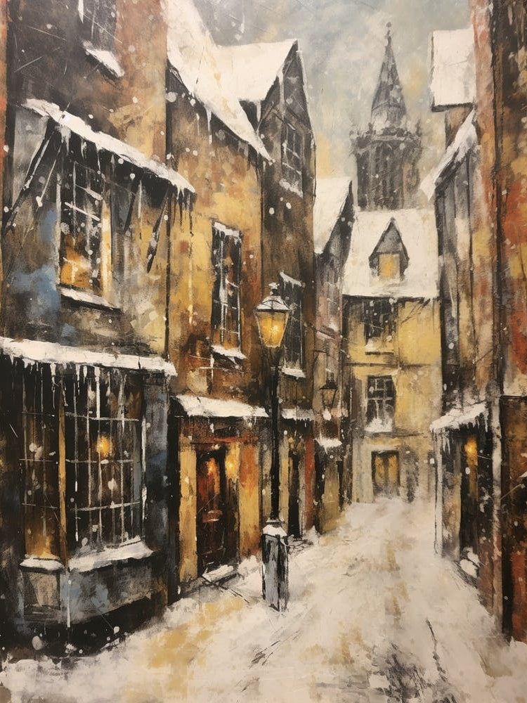 Vintage Winter Painting York United Kingdom 2