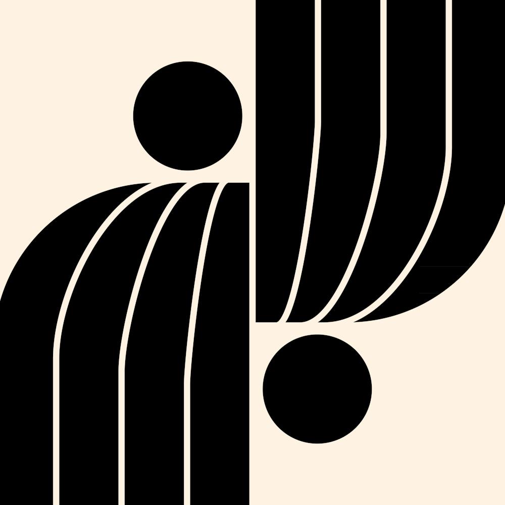 Arch Midcentury Modern Abstract Pattern Vi In Almond Cream And Black 02