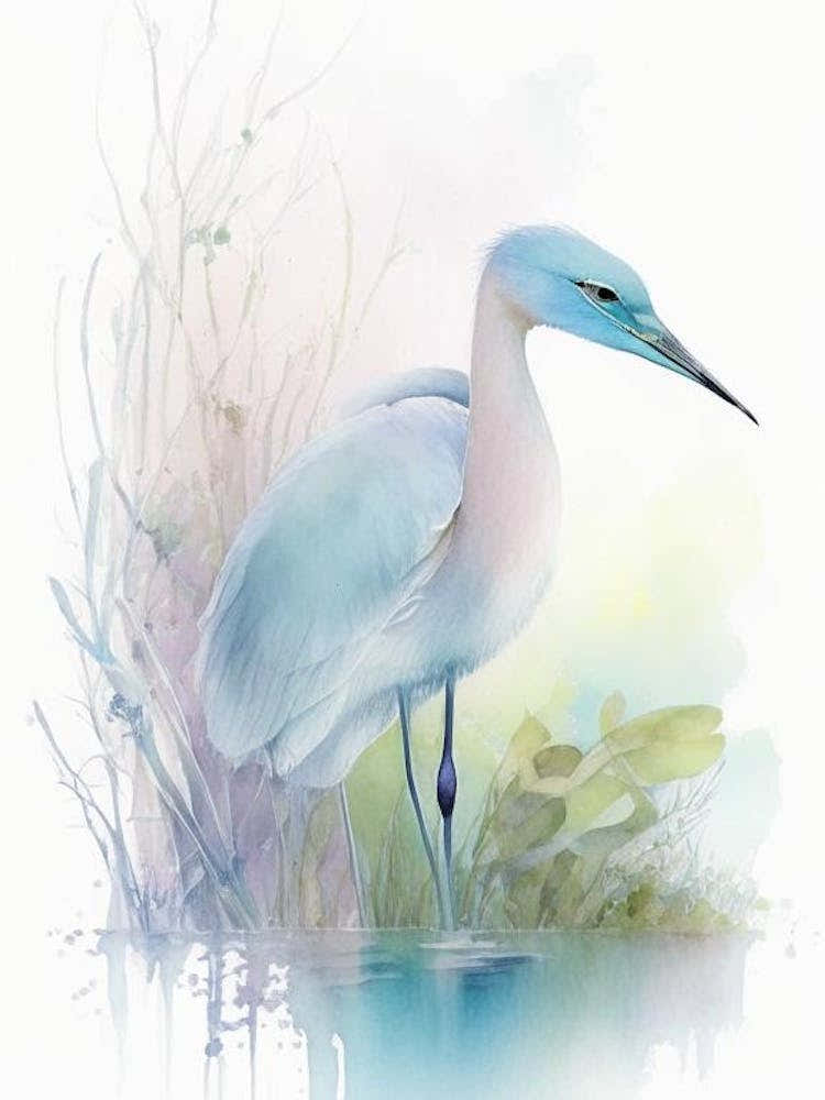 Little Blue Heron Gouache 1