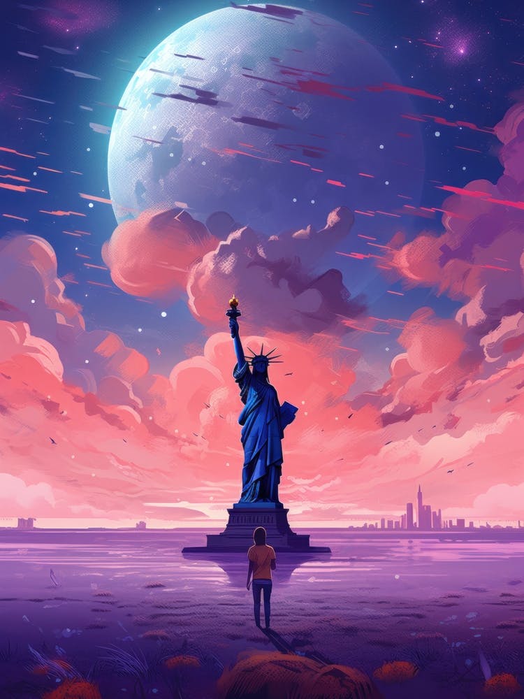 Statue Of Liberty New York Painting 1