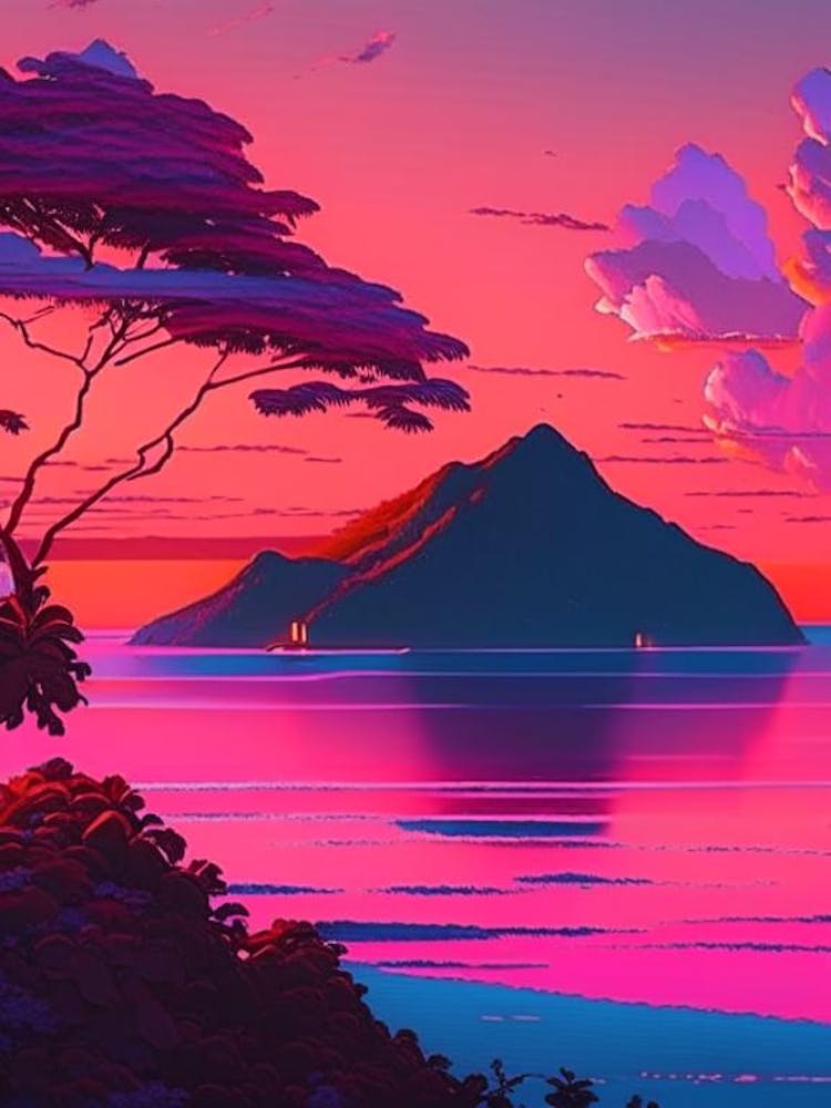 Camiguin Island Sunset Dreamy Landscape
