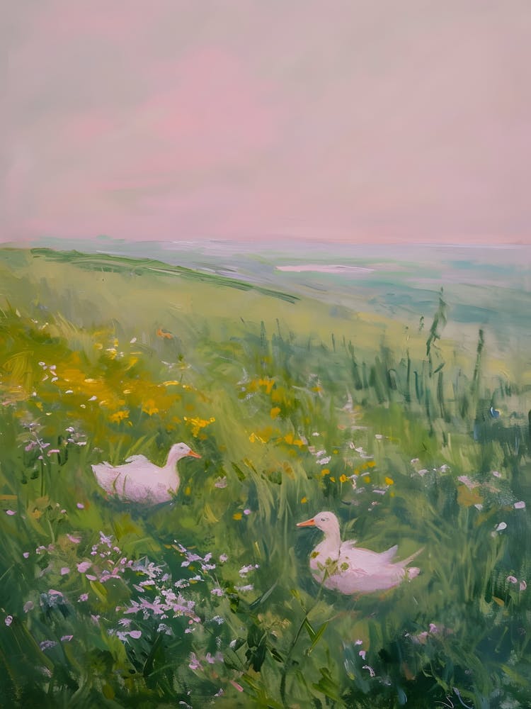 Ducks In The Meadow 1