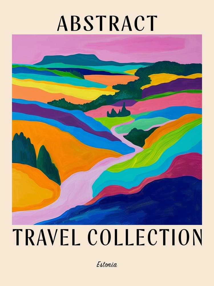 Abstract Travel Collection Poster Estonia 2